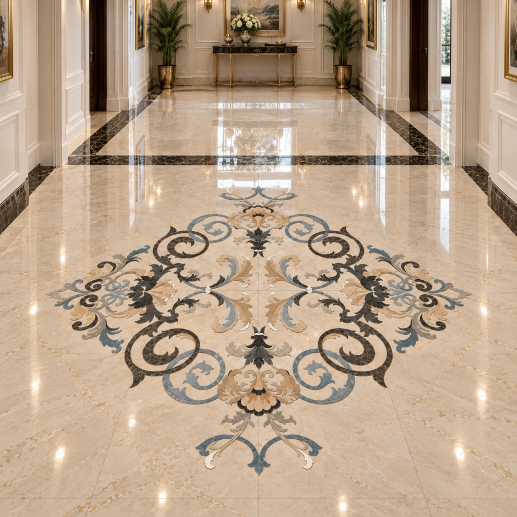 marble inlay flooring mother of pearl 1