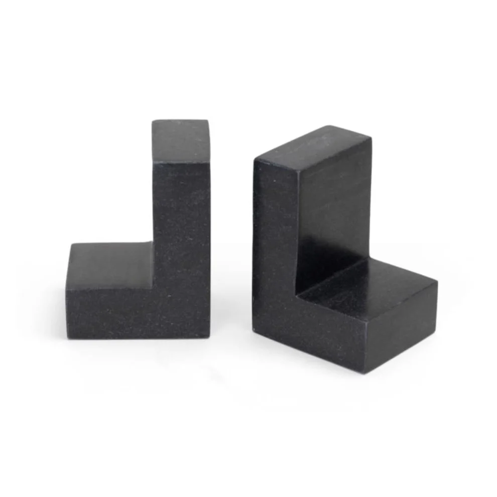 stone plus india black marble bookend l shape