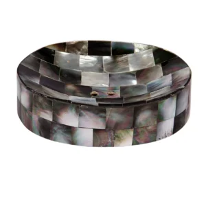 opulent homes black mother of pearl soap dish