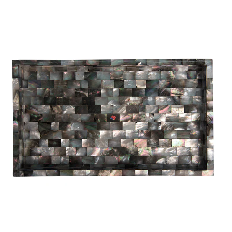 opulent homes black mother of pearl tray 157