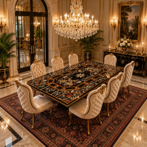 stone plus india intricate big black marble inlay table