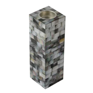 opulent homes black mother of pearl tealight 8