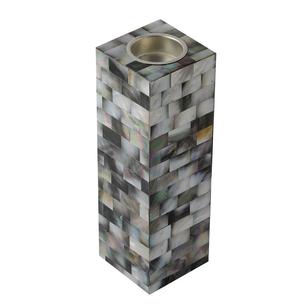 opulent homes black mother of pearl tealight 8