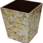 opulent homes yellow mother of pearl dustbin / planter 8