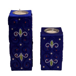 Royal Blue Beaded Tealight Holder Set catalog shot