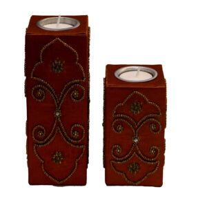 Beaded Silk Tea Light Holder Set catalog shot