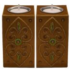 Bronze Beaded Tealight Holders (Set of 2) catalog shot