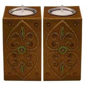 Bronze Beaded Tealight Holders (Set of 2) catalog shot