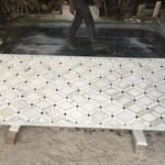 Marble Inlay Dining Table All over Design - View 2