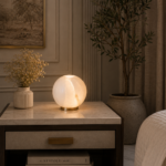 Axiom White & Gold Marble Table Lamp