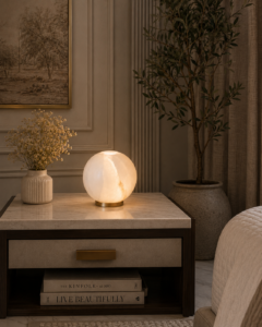 Axiom White & Gold Marble Table Lamp