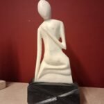 Marble Statue Lady Sitting - View 3
