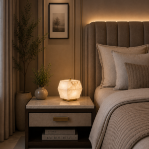 Hexa Solid Alabaster Block Accent Light