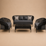 Black Rattan Lounge Set - View 2
