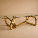 Luxury Gold Glass Dining Table - View 2