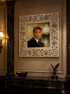 White Marble with Mother of Pearl Inlay Mirror Frame