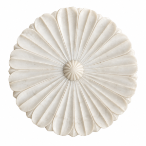 White Marble Intricate Flower Decorative