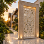 Beige Marble Jaali Cnc Panel 2