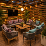 Rustic Wooden Outdoor Lounge Set