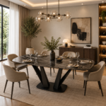 Modern Black Marble Dining Table