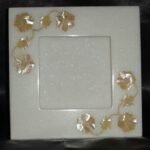 White Marble with Mother of Pearl Inlay Mirror Frame - View 2
