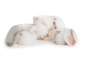 Tealight Votive with Lid Alabaster