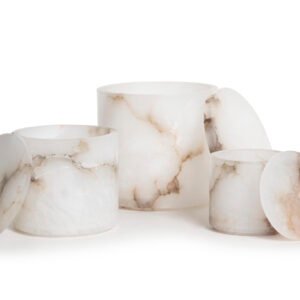 Tealight Votive with Lid Alabaster