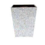 White Mother Of Pearl Dustbin10 - View 2