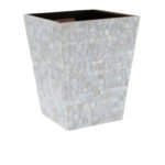 White Mother Of Pearl Dustbin10 - View 3