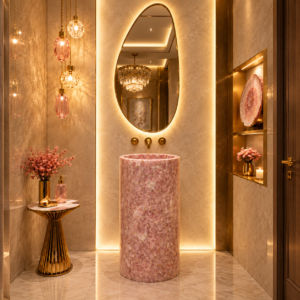 Rose Quartz Pedestal Basin