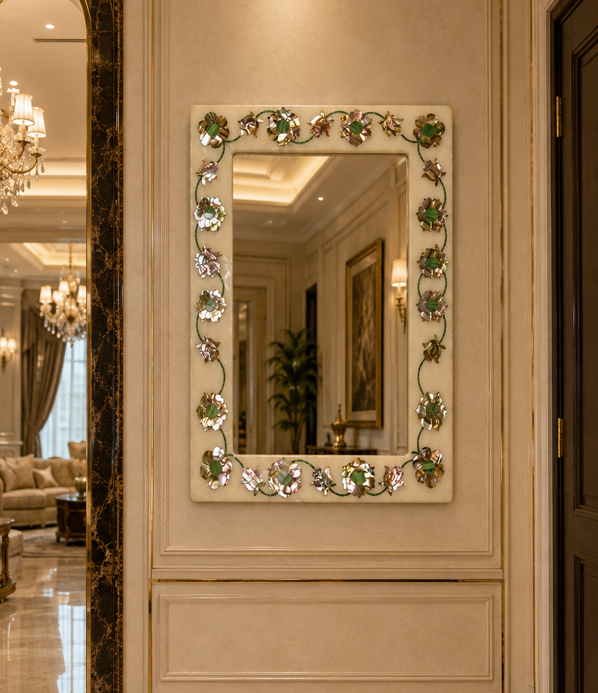 Mother of Pearl Inlay Mirror Frame