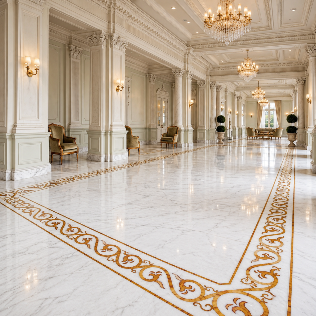 Temple Creeper Marble Inlay Border | Stone Plus India