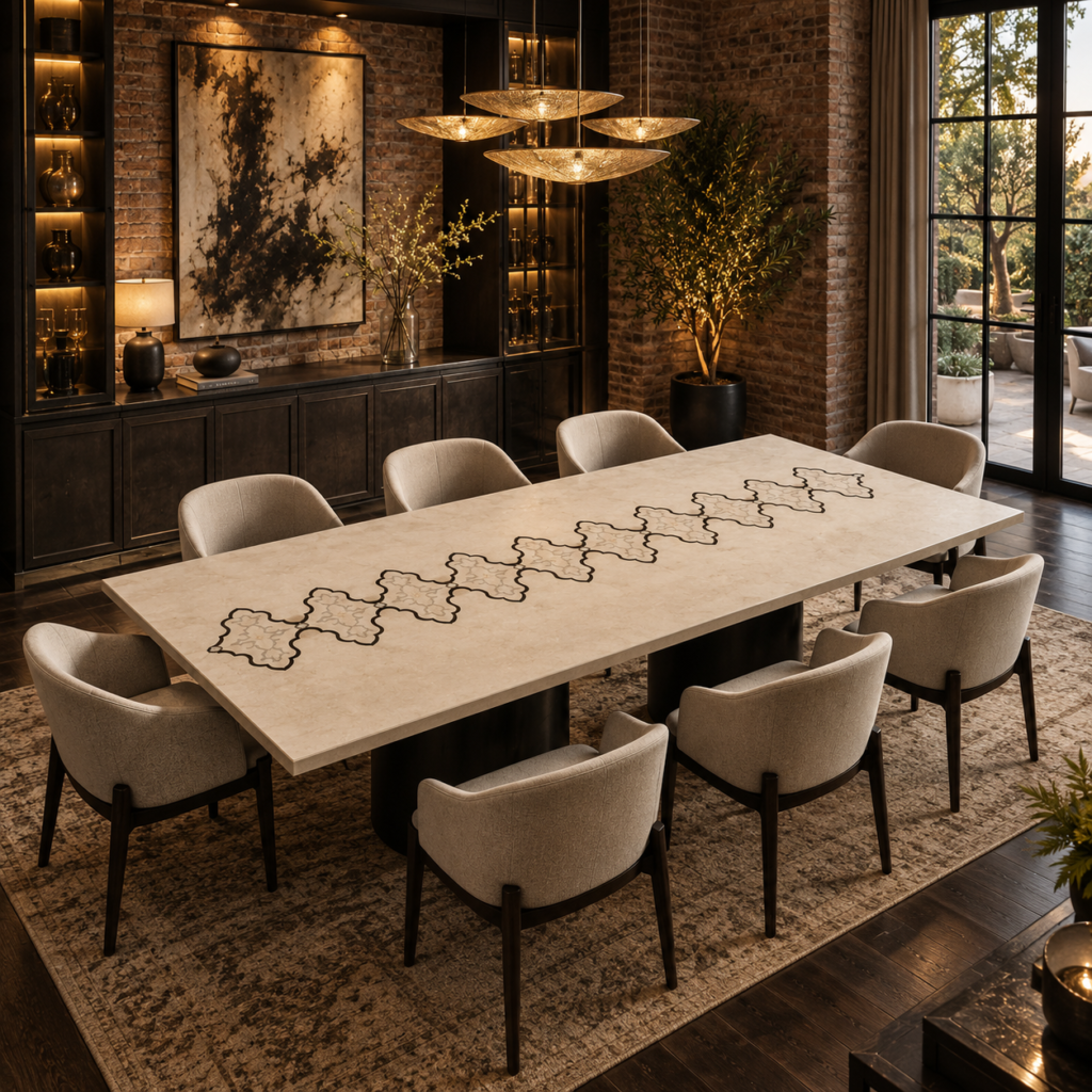 stone plus india white marble dining table mother of pearl inlay