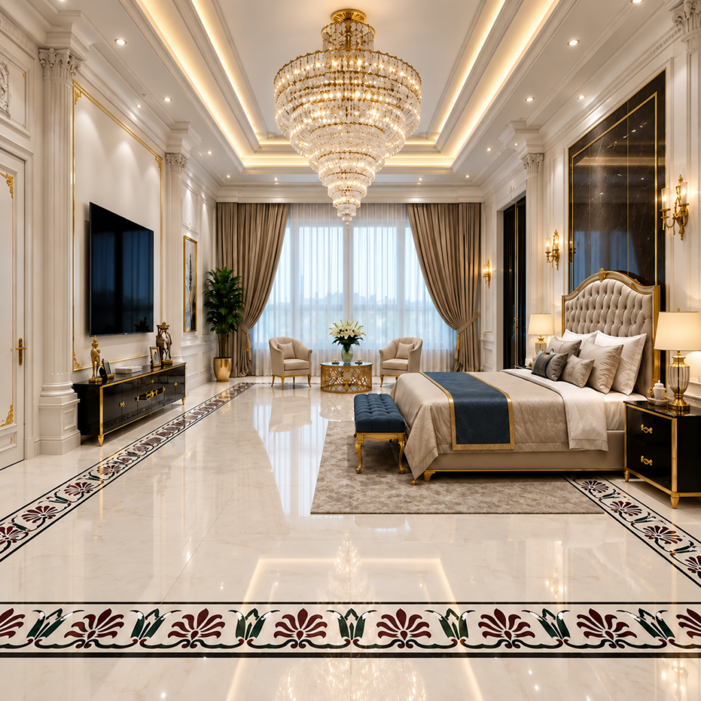 Greek Honey Suckle Pattern Marble Inlay Border | Stone Plus India