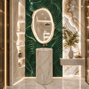 Satwario Fluting Pedestal Basin | Stone Plus India