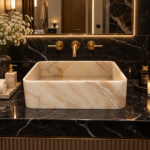 Honey Onyx Marble Wash Basin | Stone Plus India