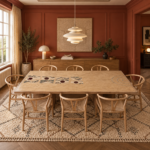 stone plus india wooden dining table mother of pearl inlay