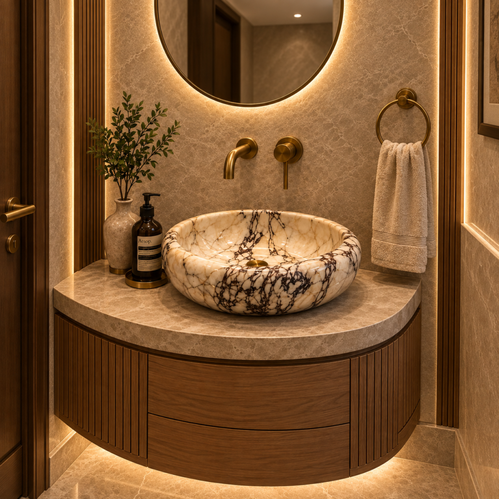 Micheal Angelo Marble Wash Basin | Stone Plus India