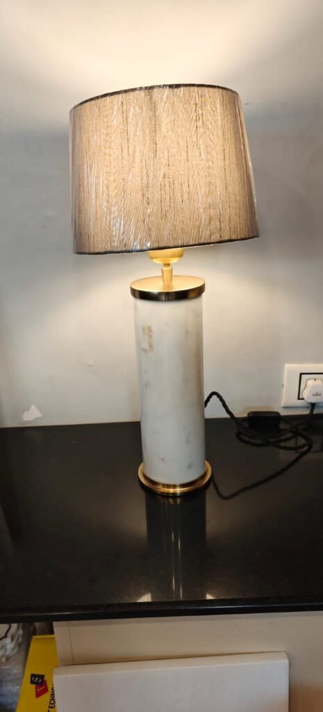 Lamp Table White Marble