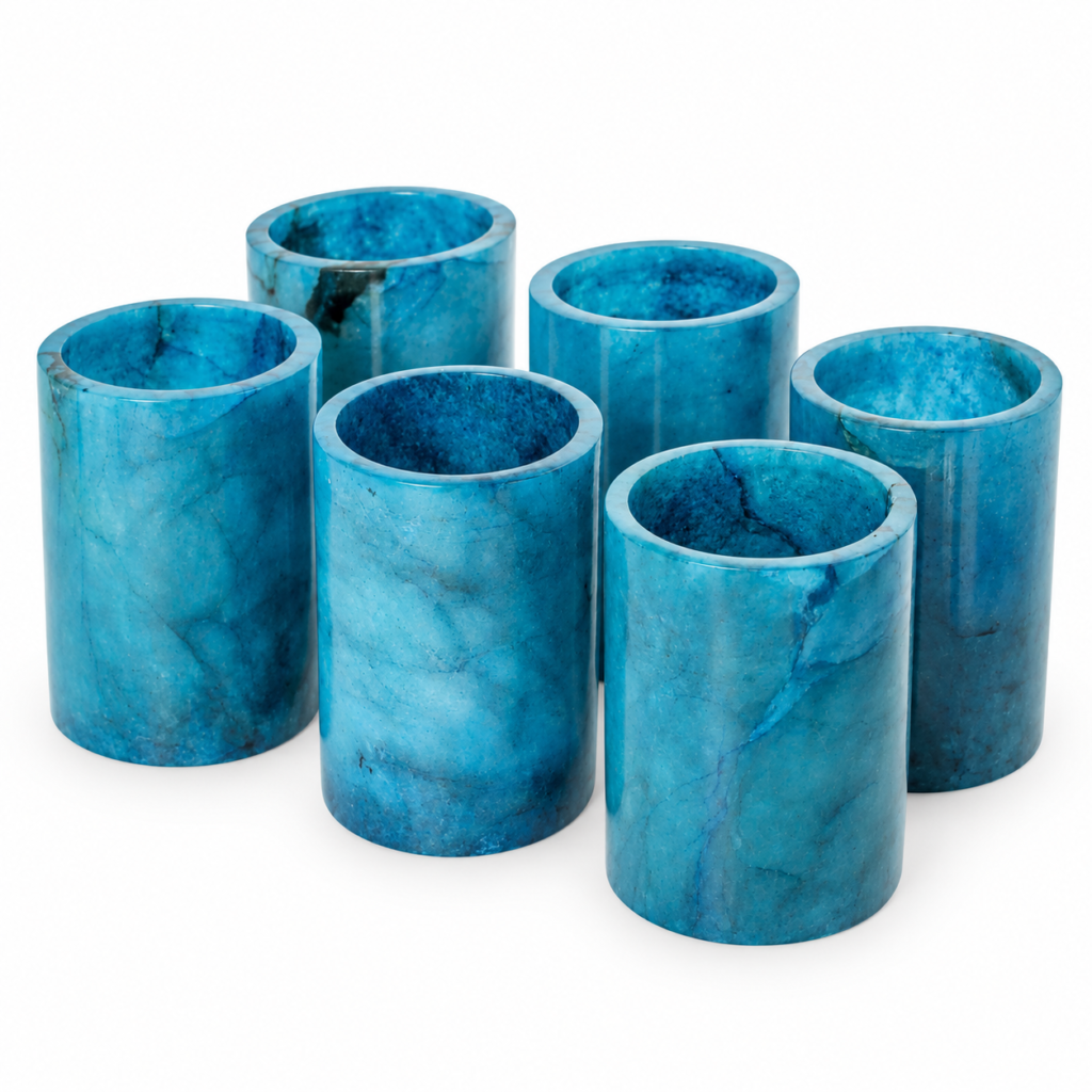 Glasses Turquoise Blue Alabaster