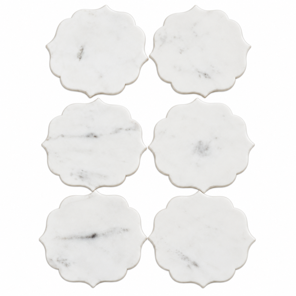 Coasters White Marble – Handcrafted Moroccan
