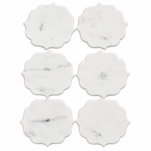 Coasters White Marble – Handcrafted Moroccan