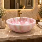 Rose Quartz Counter Top Wash Basin