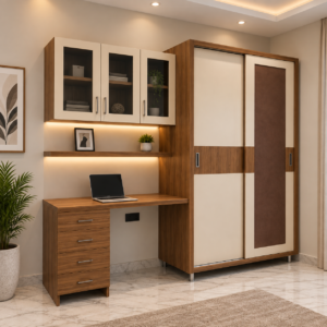 Wardrobe with Built-in Study Unit