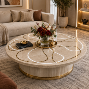 Luxe infinity inlay coffee table