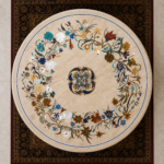 floral heritage marble inlay table - View 2