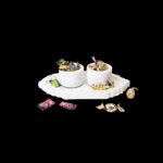 Platter Bowl Set - White Marble