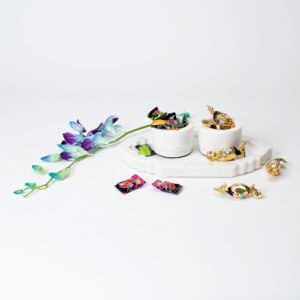 Platter Bowl Set - White Marble