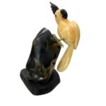 The Dusk Watcher - Smoky Quartz Bird on Amethyst Base