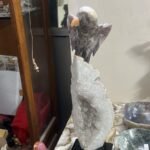 The Dusk Watcher - Smoky Quartz Bird on Amethyst Base